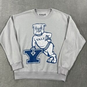 Yale University Bulldog Mens Small Gray‎ Crewneck Sweatshirt